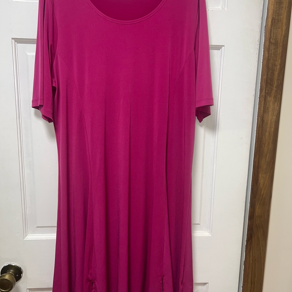 Susan Graver xl Women’s Fuchsia Scoop Neck Relaxed Fit Top